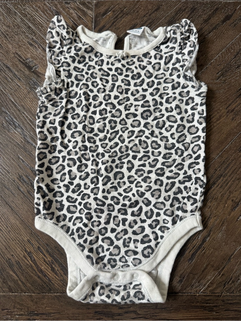 Old Navy Leopard Print Baby One-Piece Bodysuit - Beige/Black